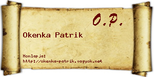Okenka Patrik névjegykártya